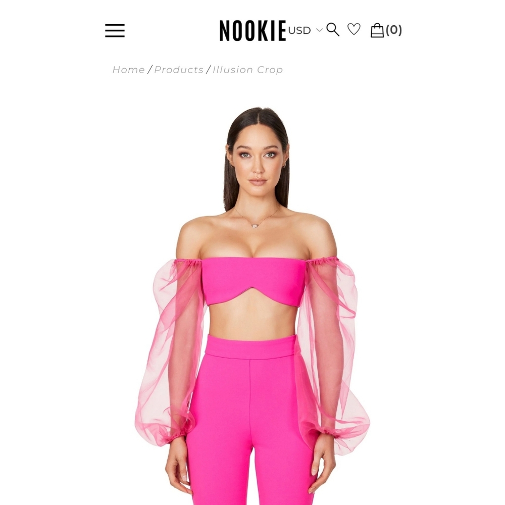 Nookie Illusion Crop - Neon Pink
